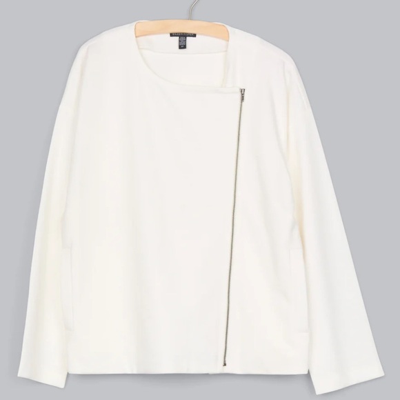 Eileen Fisher Flex Tencel Ponte Round Neck Jacket - Picture 2 of 8